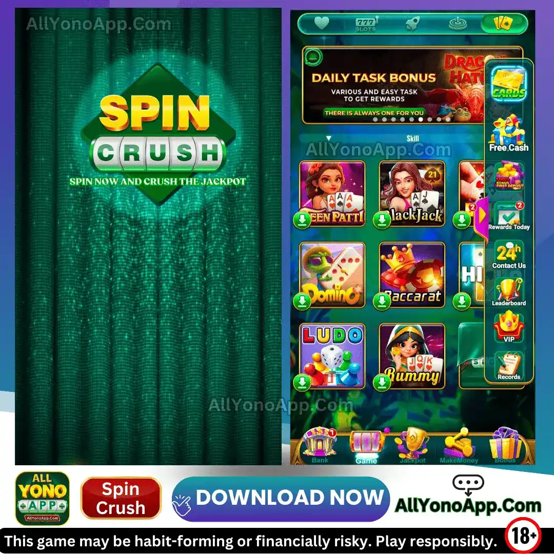 Spin Crush App Interface